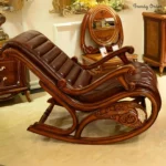 Luxurious Leather Vintage Rocking Chair