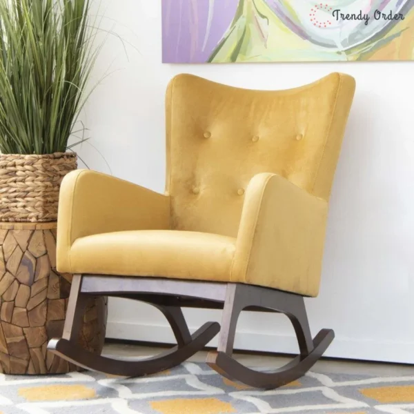 High-Back Wingback Rocking Chair