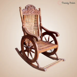 Traditional Indian Rocking Chair Handcrafted Chakra Design