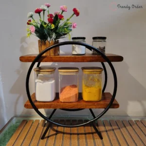 Circular Wooden Kitchen Organizer