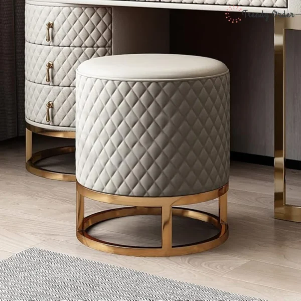 Luxury Quilted Wooden Vanity Set 5-Drawer Makeup Desk