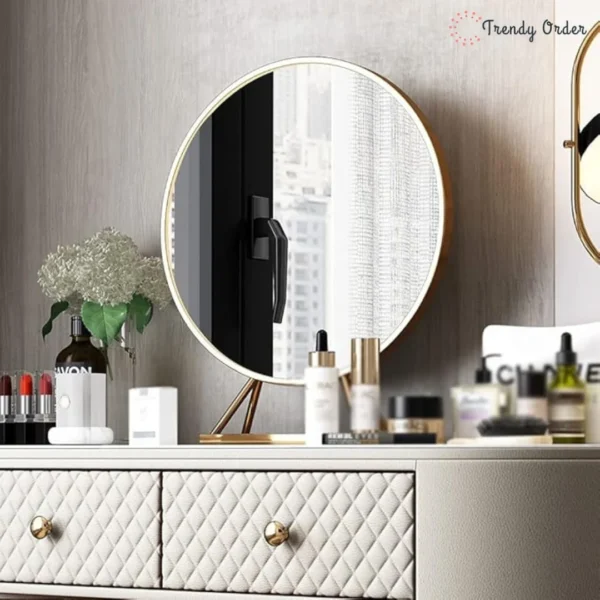 Luxury Quilted Wooden Vanity Set 5-Drawer Makeup Desk