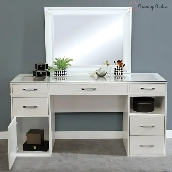 Ramsley Modern Vanity Set with LED Mirror and Storage Space Ramsley Modern Vanity Set with LED Mirror and Storage Space