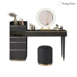 Luxe Black Vanity Set with LED Mirror