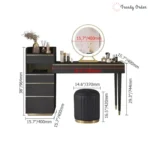 Luxe Black Vanity Set with LED Mirror