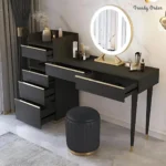 Luxe Black Vanity Set with LED Mirror