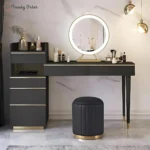 Luxe Black Vanity Set with LED Mirror