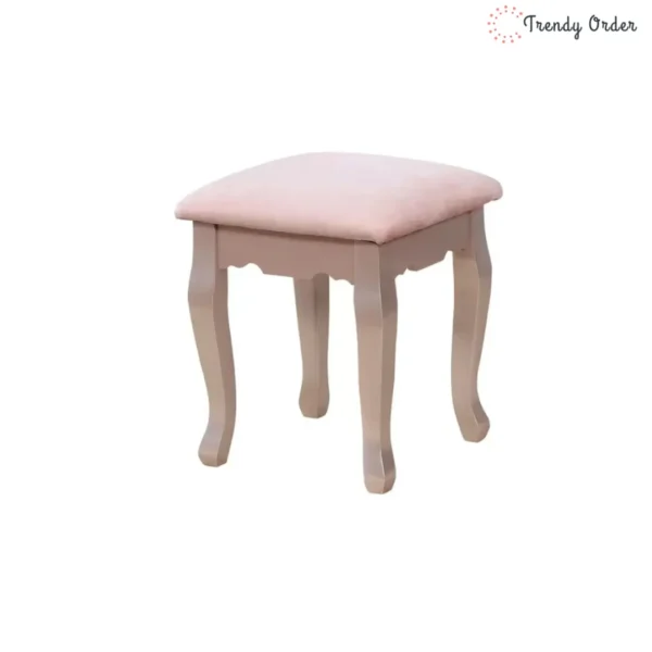 Elegant Wooden Dressing Table Set with Mirror and Stool