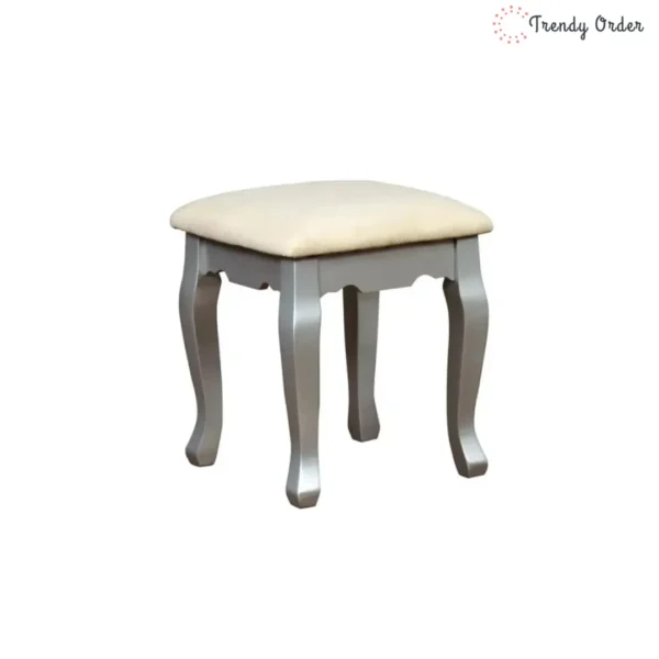 Elegant Wooden Dressing Table Set with Mirror and Stool