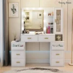 Sanad Modern Vanity with LED Lights and Charging Station