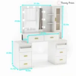 Sanad Modern Vanity with LED Lights and Charging Station