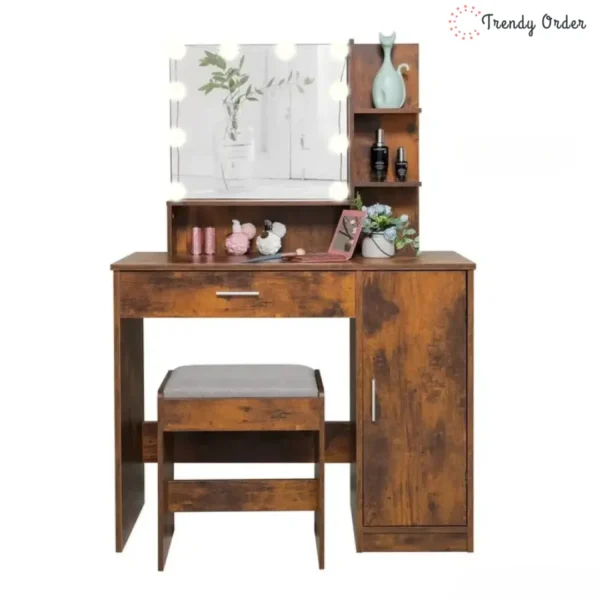 Dasher Vanity Set with Illuminated Mirror and Ample Storage