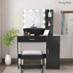 Dasher Vanity Set with Illuminated Mirror and Ample Storage