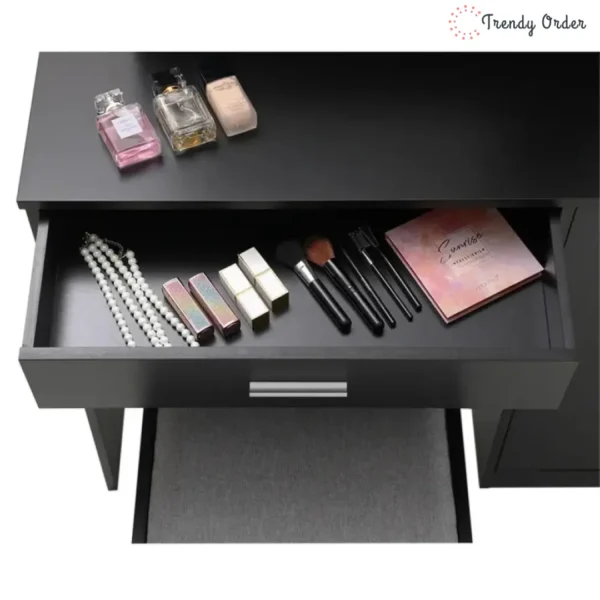 Dasher Vanity Set with Illuminated Mirror and Ample Storage