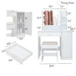 Dasher Vanity Set with Illuminated Mirror and Ample Storage