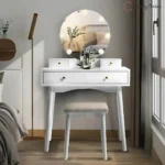 Ayrial Modern Vanity Set with 4 Drawers and Cushioned Stool