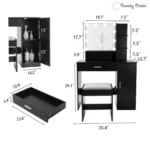 Dasher Vanity Set with Illuminated Mirror and Ample Storage