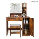 Dasher Vanity Set with Illuminated Mirror and Ample Storage