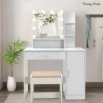 Dasher Vanity Set with Illuminated Mirror and Ample Storage