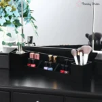 Hayword Illuminated Vanity Set with Tri-Fold Mirror and Storage