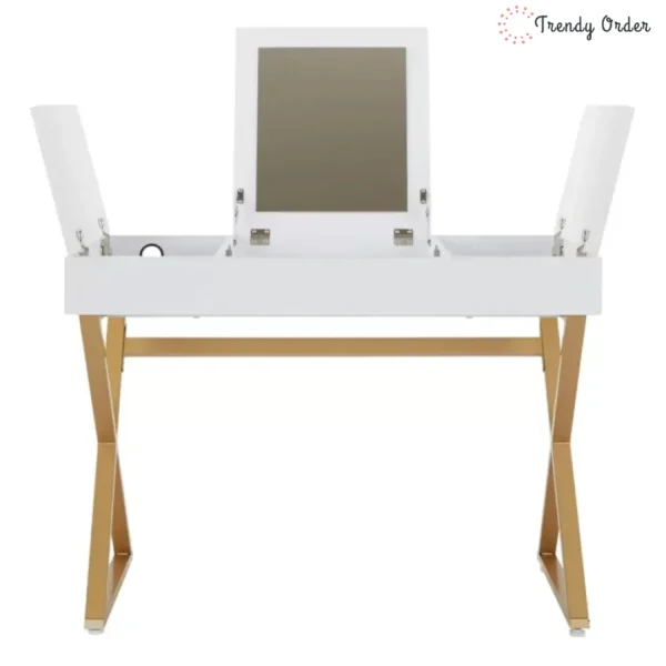 Leticia Modern Vanity Set with Flip Mirror and Storage Space