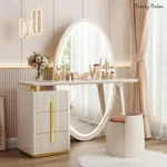 Febbas Illuminated Vanity Set with Full-Length Mirror & Stool