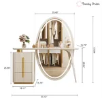 Febbas Illuminated Vanity Set with Full-Length Mirror & Stool