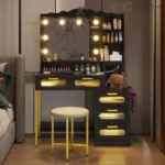 Braison Modern Vanity Set with LED Mirror and Storage Drawers