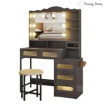 Braison Modern Vanity Set with LED Mirror and Storage Drawers