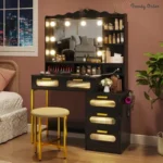 Braison Modern Vanity Set with LED Mirror and Storage Drawers