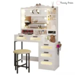 Braison Modern Vanity Set with LED Mirror and Storage Drawers