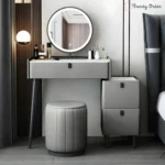 Contemporary Stone Vanity Set with LED Mirror and Storage