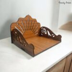 Wooden MDF Temple Platform with Sunburst Design