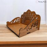 Wooden MDF Temple Platform with Sunburst Design