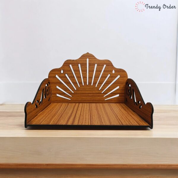 Wooden MDF Temple Platform with Sunburst Design