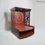 Wooden MDF Temple with LED Light Om Design