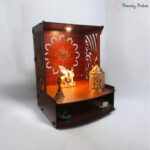 Wooden MDF Temple with LED Light Om Design