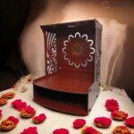 Wooden MDF Temple with LED Light Om Design