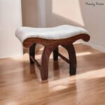 Sheesham Wood Curved Ottoman Stool Arch Design