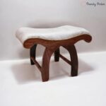 Sheesham Wood Curved Ottoman Stool Arch Design