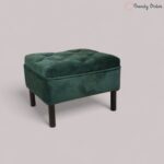 Forest Green Ottoman Stool Tufted Top