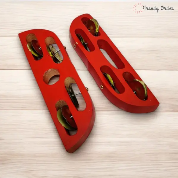 Wooden Khartal Manjira Set Wooden Khartal Manjira Set