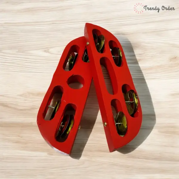 Wooden Khartal Manjira Set Wooden Khartal Manjira Set