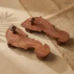 Wooden Khadau Fish Design Charan Paduka