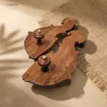 Wooden Khadau Fish Design Charan Paduka