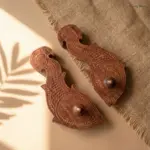 Wooden Khadau Fish Design Charan Paduka