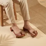 Wooden Khadau Fish Design Charan Paduka