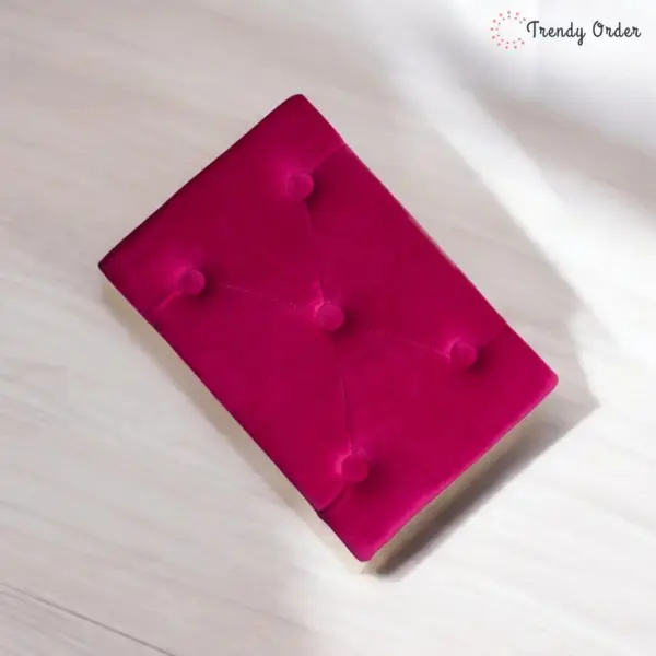 Pink Tufted Footstool