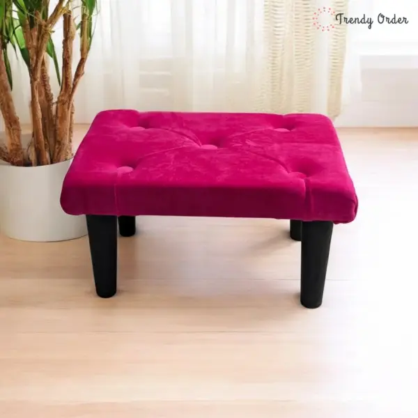 Pink Tufted Footstool