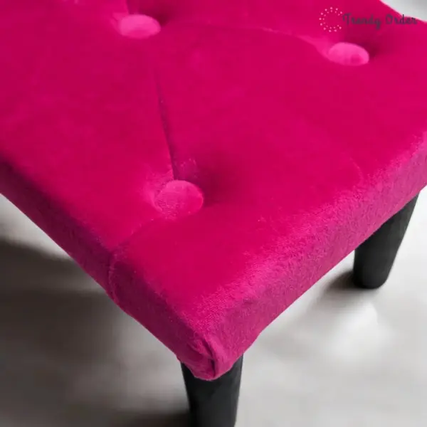 Pink Tufted Footstool